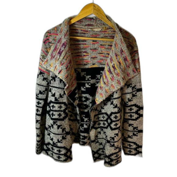 Soft Surroundings Calais Aztec Multicolored Open Front Boho Cardigan Size M - Picture 4 of 11